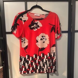 Calvin Klein Red Graphic Short Sleeve Tee
